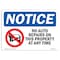 Signmission OSHA Notice Sign, 10" Height, Rigid Plastic, NOTICE No Auto Repairs On This Property Sign, Landscape OS-NS-P-1014-L-16020 - alternate 1
